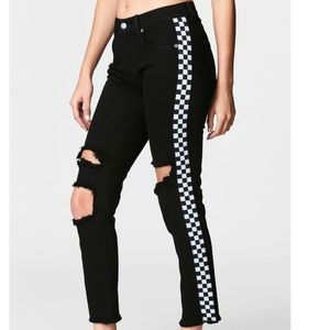 Carmar LF NWT Mia Checkered trim jeans